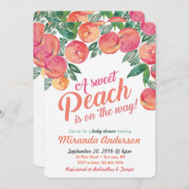 Peach Baby shower Invitation Kaart