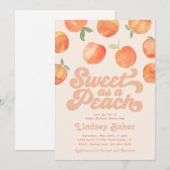 Peach Baby shower Invitation | Kleine peach Kaart (Voorkant / Achterkant)
