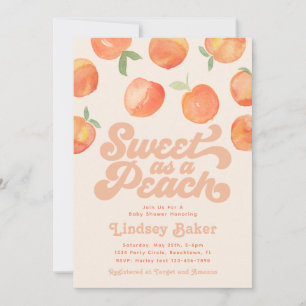Peach Baby shower Invitation   Kleine peach Kaart