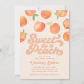 Peach Baby shower Invitation | Kleine peach Kaart (Voorkant)