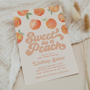 Peach Baby shower Invitation   Kleine peach Kaart