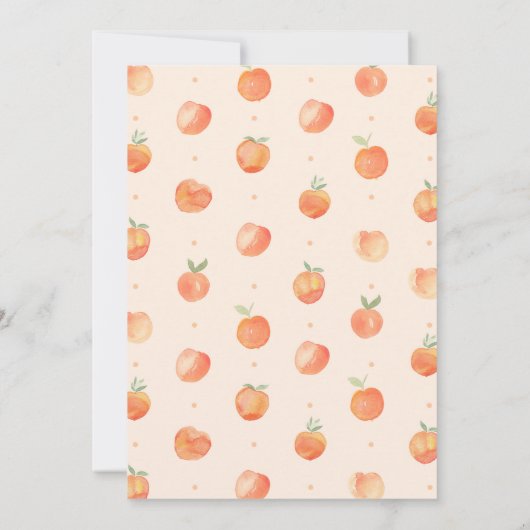 Peach Baby shower Invitation | Perp Baby Kaart (Achterkant)