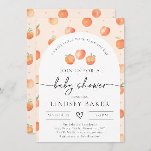 Peach Baby shower Invitation   Perp Baby Kaart