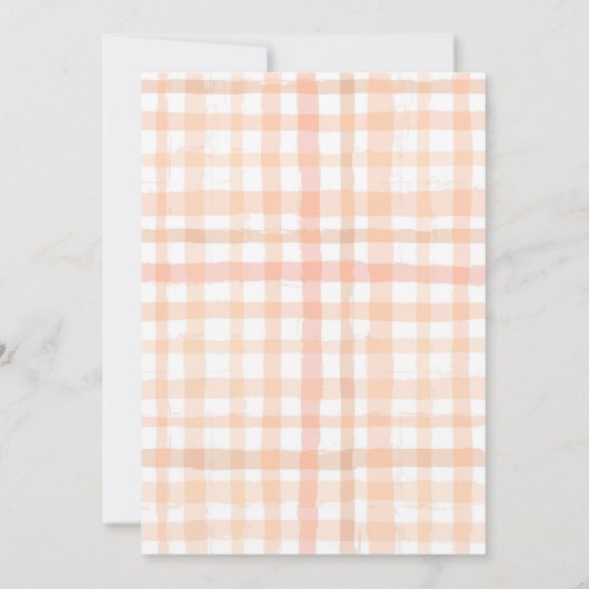 Peach Baby shower Invitation | Perp Baby Kaart (Achterkant)