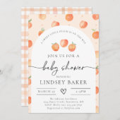 Peach Baby shower Invitation | Perp Baby Kaart (Voorkant / Achterkant)