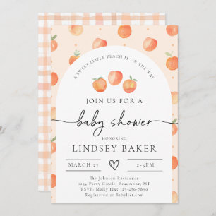 Peach Baby shower Invitation   Perp Baby Kaart