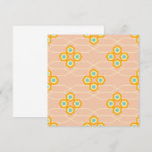 Peach background hexagonal floral pattern  bedankkaart (Voorkant / Achterkant)