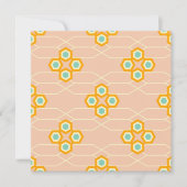 Peach background hexagonal floral pattern  bedankkaart (Voorkant)