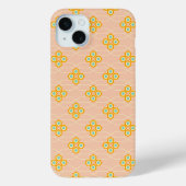 Peach background hexagonal floral pattern  Case-Mate iPhone case (Achterkant)