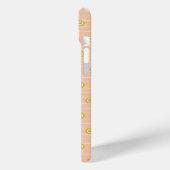 Peach background hexagonal floral pattern  Case-Mate iPhone case (Achterkant / Links)