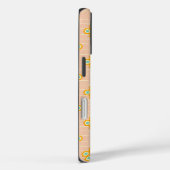 Peach background hexagonal floral pattern  Case-Mate iPhone case (Achterkant / Rechts)