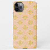 Peach background hexagonal floral pattern  iPhone hoesje (Achterkant)