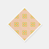 Peach background hexagonal floral pattern  servet (Hoek)
