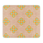 Peach background hexagonal floral pattern  snijplank (Voorkant)
