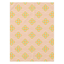 Peach background hexagonal floral pattern  tafelkleed