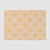 Peach background hexagonal floral pattern  tissuepapier (Voorkant)