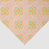Peach background hexagonal floral pattern  tissuepapier (Detail)