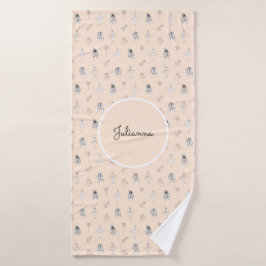 Peach Ballerina and Flowers Badhanddoek