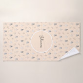 Peach Ballerina and Flowers Badhanddoek (Badhanddoek)