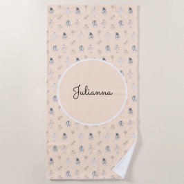 Peach Ballerina and Flowers Strandlaken