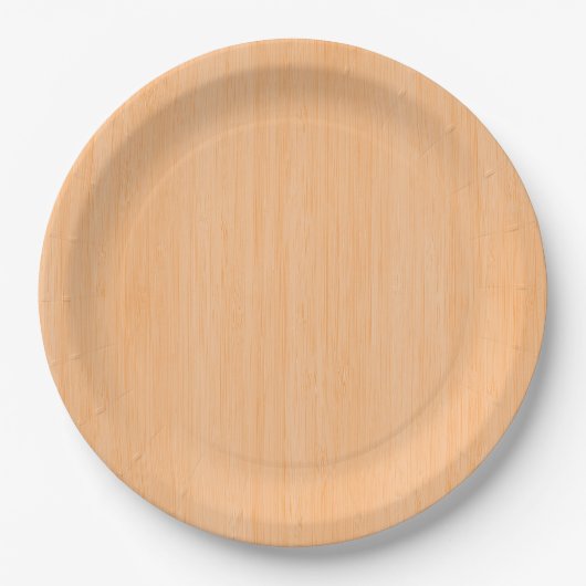 Peach Bamboo wood Grain look Papieren Bordje (Voorkant)