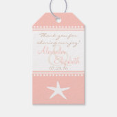 Peach Beach bruiloft gast gunst dank u- Cadeaulabel (Voorkant)