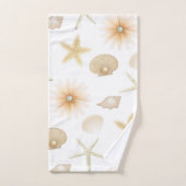 Peach Beach Schelpen & Bloemen Modern Glam Bad Handdoek (Handdoek)