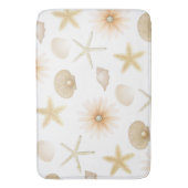 Peach Beach Schelpen & Bloemen Modern Glam Badmat (Voorkant Verticaal)