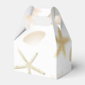 Peach Beach Seashells & Flowers Modern Weddenschap Bedankdoosjes (Achterkant)