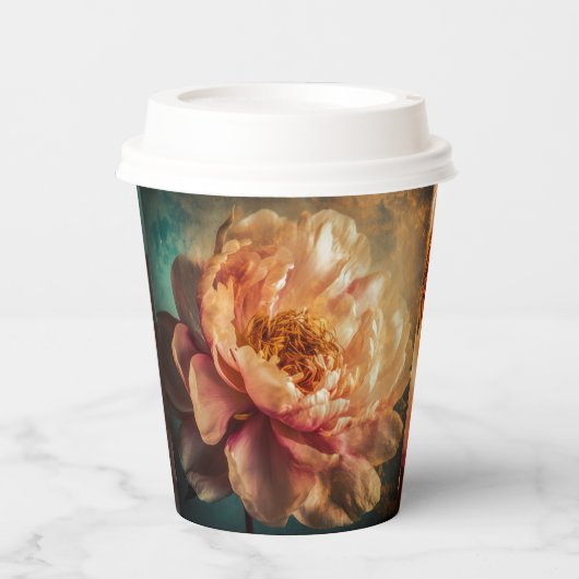 Peach Beauty Papieren Bekers (Voorkant)