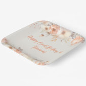 Peach Beige Bloemen Bloemenfeest Papieren Bordje (Gebogen)