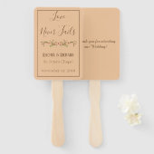Peach Beige Intrigue Wedding Handwaaier (Voorkant en achterkant)