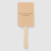 Peach Beige Intrigue Wedding Handwaaier (Achterkant)