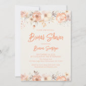 Peach Beige Ivory Flowers Vrijgezellenfeest Kaart (Voorkant)