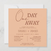 Peach Beige Modern Een dag weg repetitie diner Kaart (Voorkant)