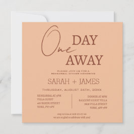 Peach Beige Modern Een dag weg repetitie diner Kaart