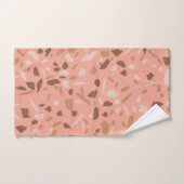 Peach Beige Tan Brown Terrazzo Marble Pattern Bad Handdoek (Handdoek)