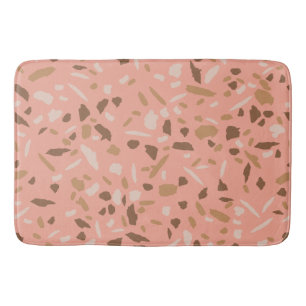 Peach Beige Tan Brown Terrazzo Marble Pattern Badmat