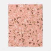 Peach Beige Tan Brown Terrazzo Marble Pattern Fleece Deken (Voorkant)