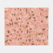 Peach Beige Tan Brown Terrazzo Marble Pattern Fleece Deken (Voorkant (Horizontaal))