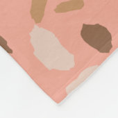 Peach Beige Tan Brown Terrazzo Marble Pattern Fleece Deken (Hoek)
