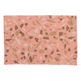 Peach Beige Tan Brown Terrazzo Marble Pattern Kussensloop