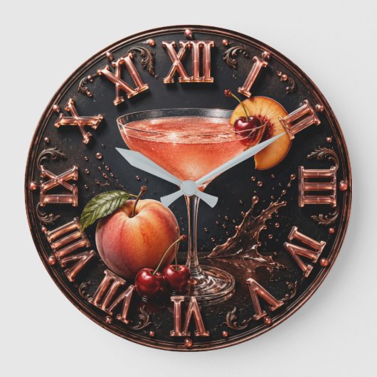 Peach Bellini Cocktail Bar Decor Grote Klok (Voorkant)