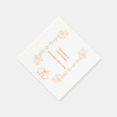Peach Bells Scrollwork huwelijksreceptie Servet (Hoek)