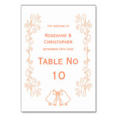 Peach Bells Scrollwork Ontwerp Wedding Kaart (Achterkant)
