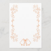 Peach Bells Scrollwork Ontwerp Wedding Menu (Achterkant)