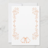 Peach Bells Scrollwork Ontwerp Wedding Save The Date (Achterkant)