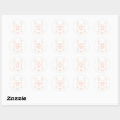 Peach Bells Scrollwork Wedding Design Ronde Sticker (Vel)