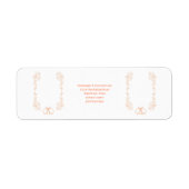 Peach Bells Scrollwork Wedding Retouradres Etiket (Voorkant)