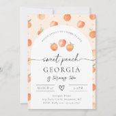 Peach Birthday Invitation | Waterverf Peach Kaart (Voorkant)